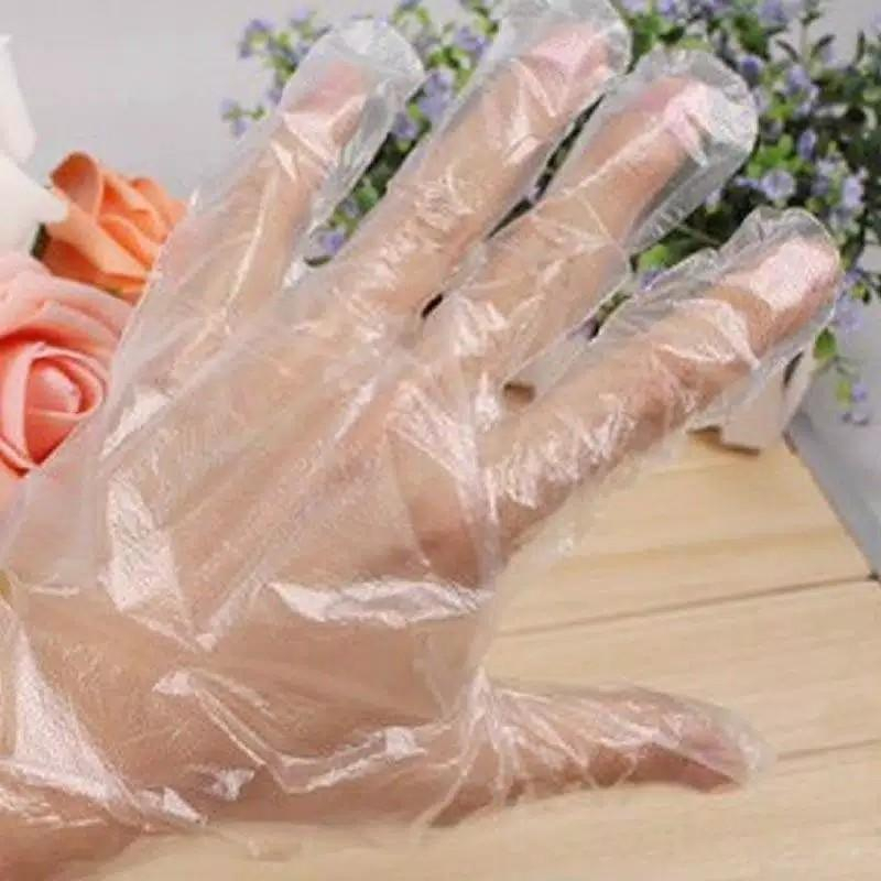 SARUNG TANGAN PLASTIK SEKALI PAKAI ISI 100 / DISPOSABLE GLOVES