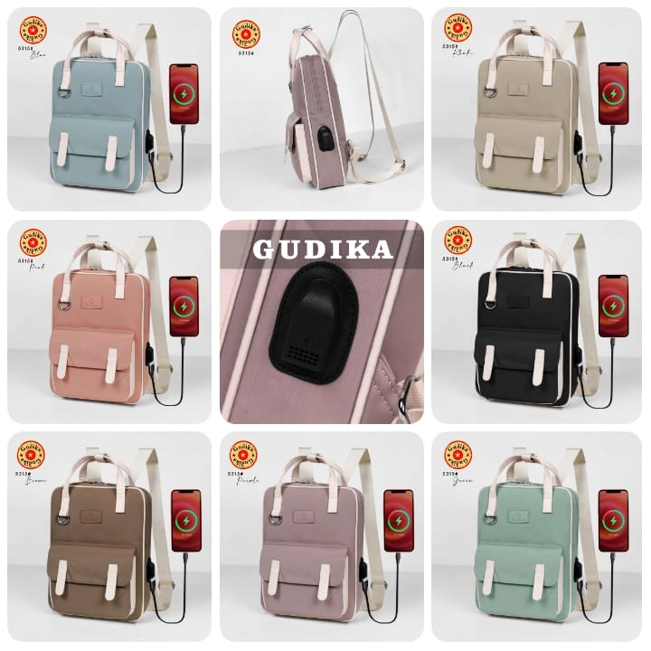 GUDIKA Tiffany 5315 | Backpack Waterproof Wanita Tas Ransel Laptop Anti Air Import Original | Ransel Cewek | Ransel Perempuan | Tas Wanita