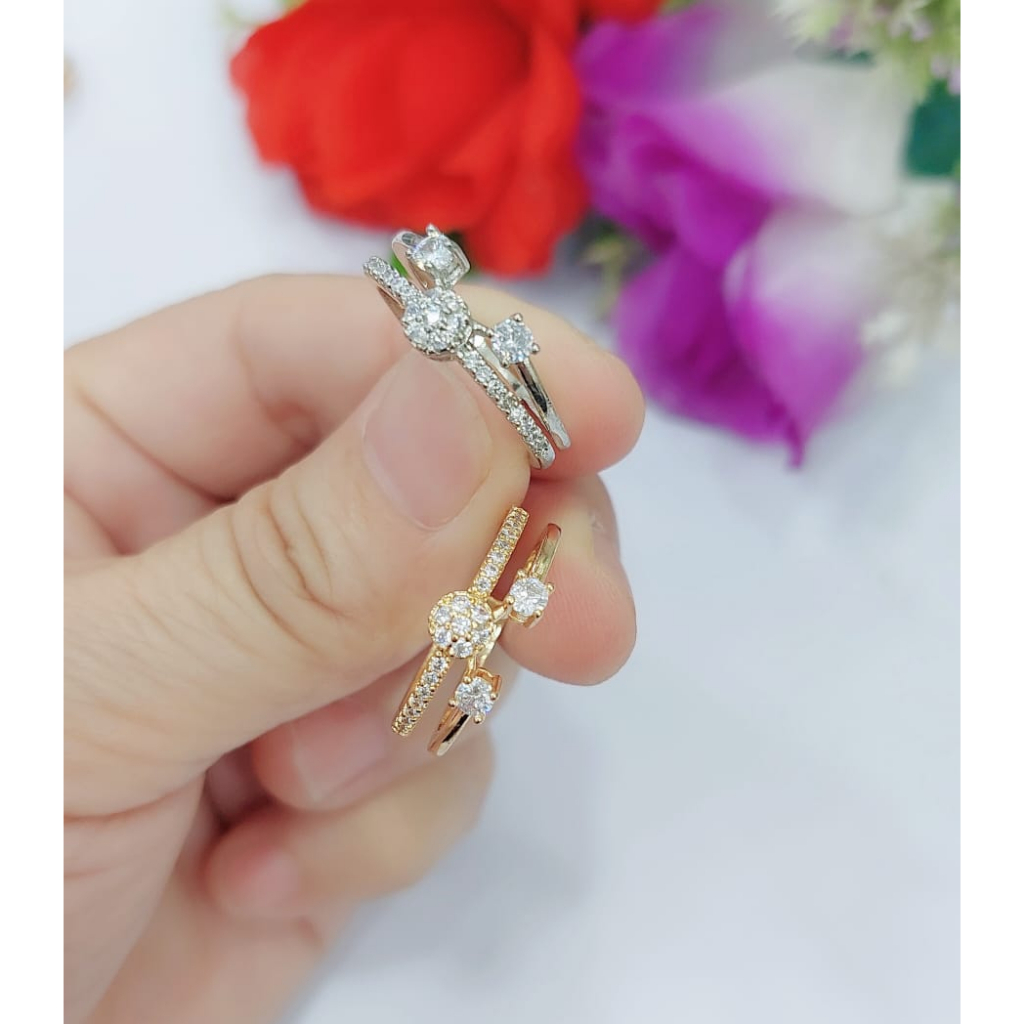 Cincin Xuping Permata Lapisa Emas Perhiasan Fashion R152 153 154