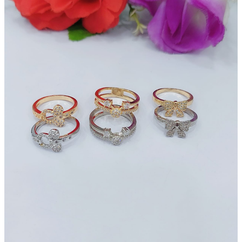 Cincin Xuping Permata Lapisa Emas Perhiasan Fashion R152 153 154