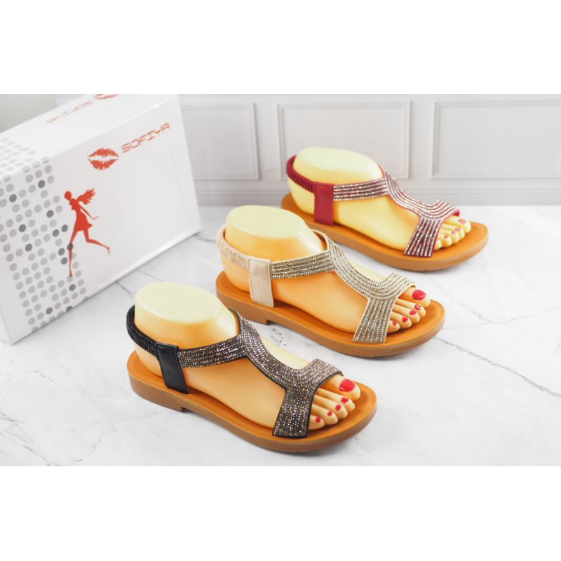 SENDAL FLAT TALI WANITA SOFIYA TERBARU 2212-41
