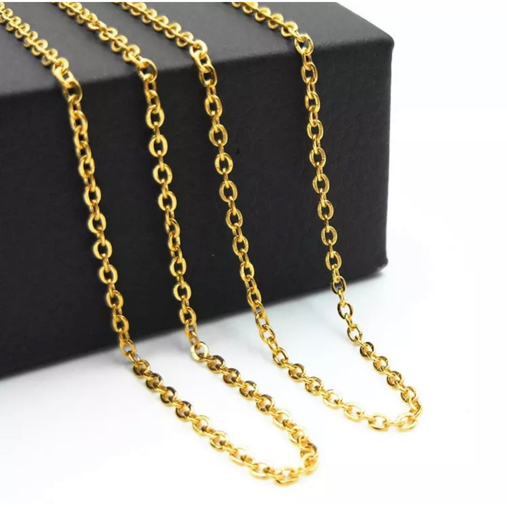 Kalung Pria Titanium Model Rantai Nori Silver Anti Karat