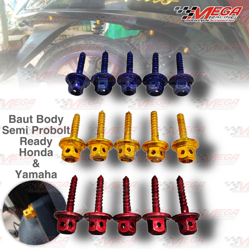 [BISA COD] BAUT BODY PROBOLT HONDA YAMAHA FULL CNC THAILAND GOLD MOTOR BEAT MIO SCOOPY XEON DLL HARGA 1 PCS, BAUT CACING,