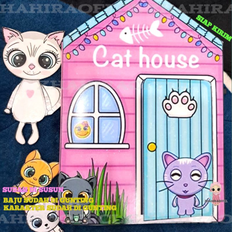 PAPER DOLL HOUSE QUIET BOOK CAT MAINAN EDUKASI ANAK