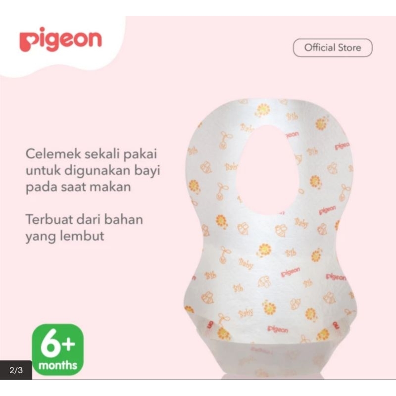 Pigeon Disposible Baby Bibs 20 pcs / Celemek Bayi Slabber Sekali Pakai Pigeon Travel Bibs