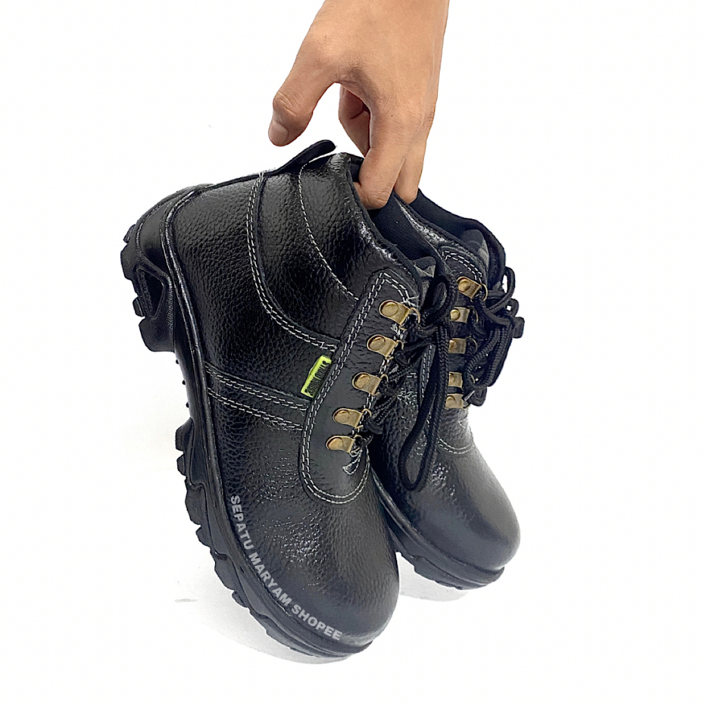 Sepatu Pria Safety Tali Boots Septi Ujung Besi Sepatu Septy Pria Sepatu Sefty Kulit Asli