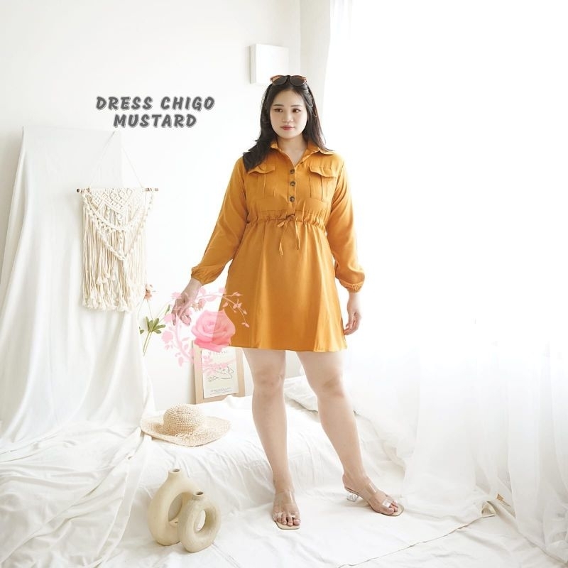 DRESS CHIGO FASHION WANITA TERBARU TERLARIS/PAKAIAN PESTA LENGAN PANJANG