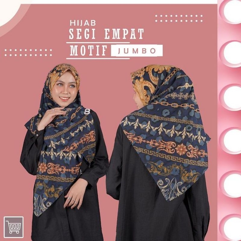 Jilbab Segi Empat Jumbo Motif Premium