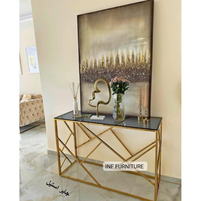 meja konsul marmer meja konsul stainless gold