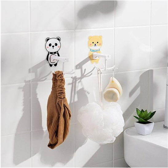 Gantungan Putar Serbaguna Motif ANIMAL (HOOK / KAIL Berputar) / Gantungan Dinding Multifungsi Gambar Kartun Hewan Lucu