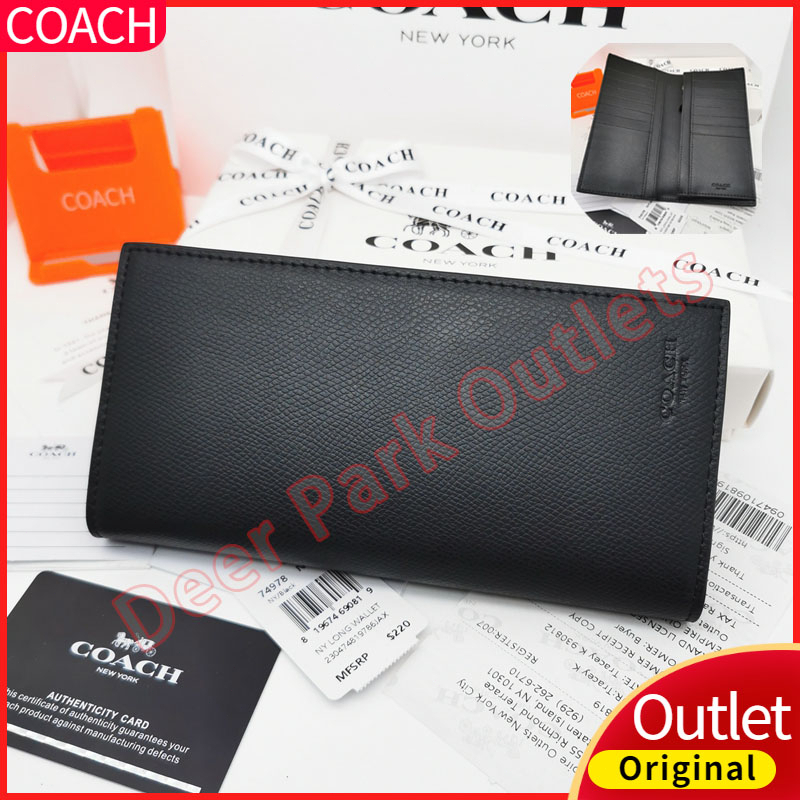 dompet coach pria panjang lipat Dompet Kartu Kulit Kapasitas Besar Dompet koin kasual bisnis 74978