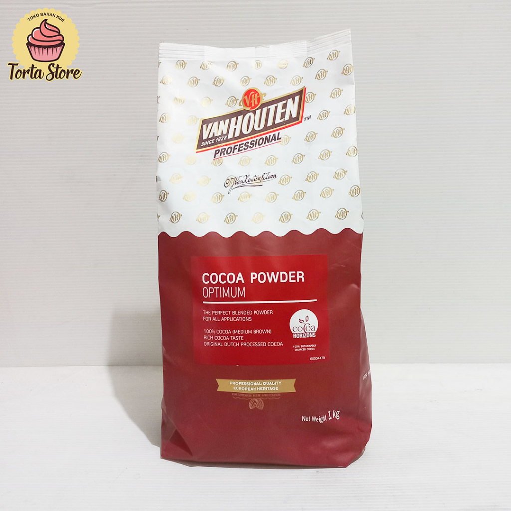 VAN HOUTEN OPTIMUM COCOA POWDER 1 KG / COKLAT BUBUK VAN HOUTEN KEMASAN ASLI