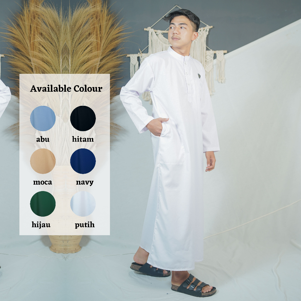 Gamis Abu Hasan/jubah pria laki laki model terbaru/pakaian muslim pria