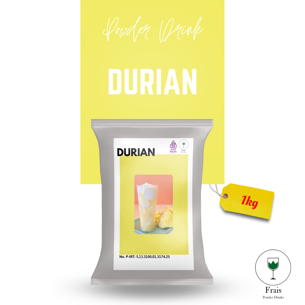 BUBUK MINUMAN RASA DURIAN 1KG / SERBUK MINUMAN ANEKA RASA / BUBUK MINUMAN KEKINIAN / MINUMAN INSTAN / DRINKS POWDER / SERBUK MINUMAN BOBA