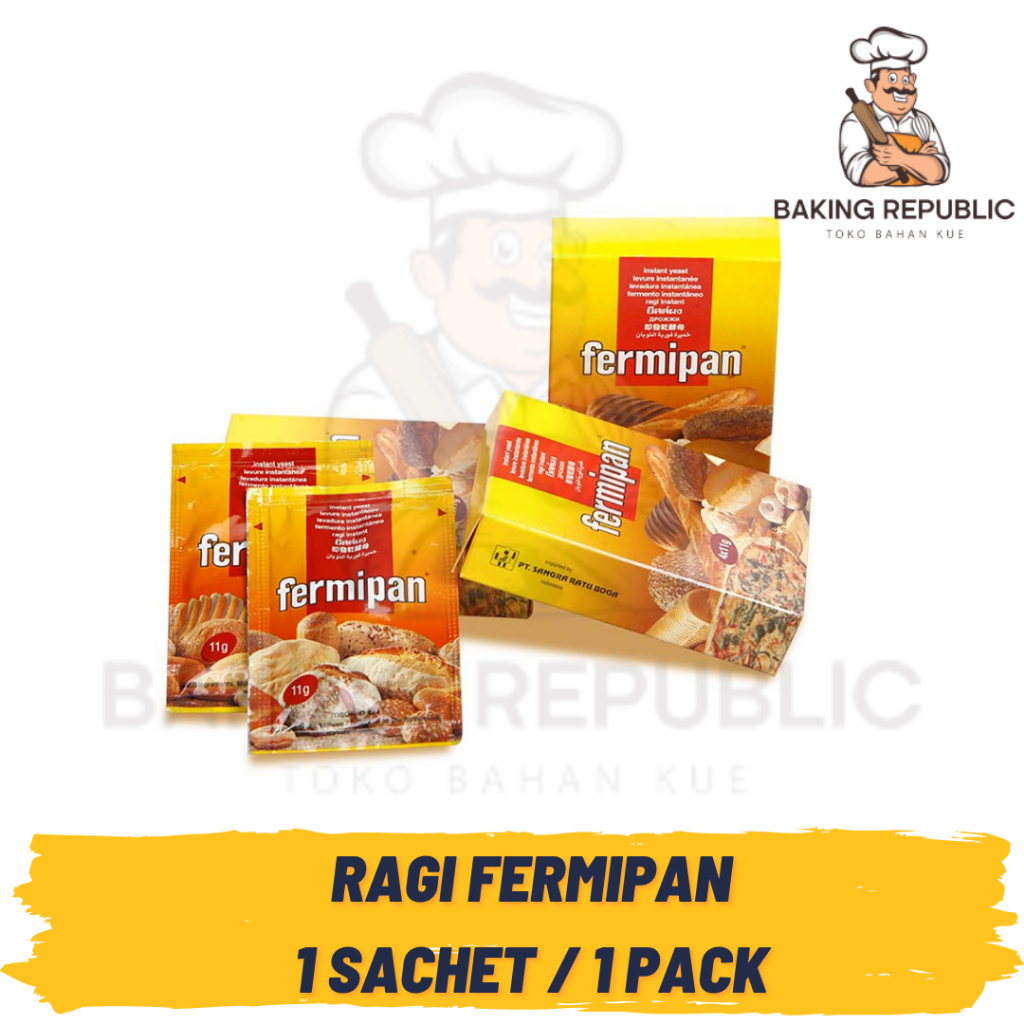 

FERMIPAN INSTAN YEAST 11gr | 1 Pack isi 4 pcs | FERMIPAN 11gr | RAGI KERING