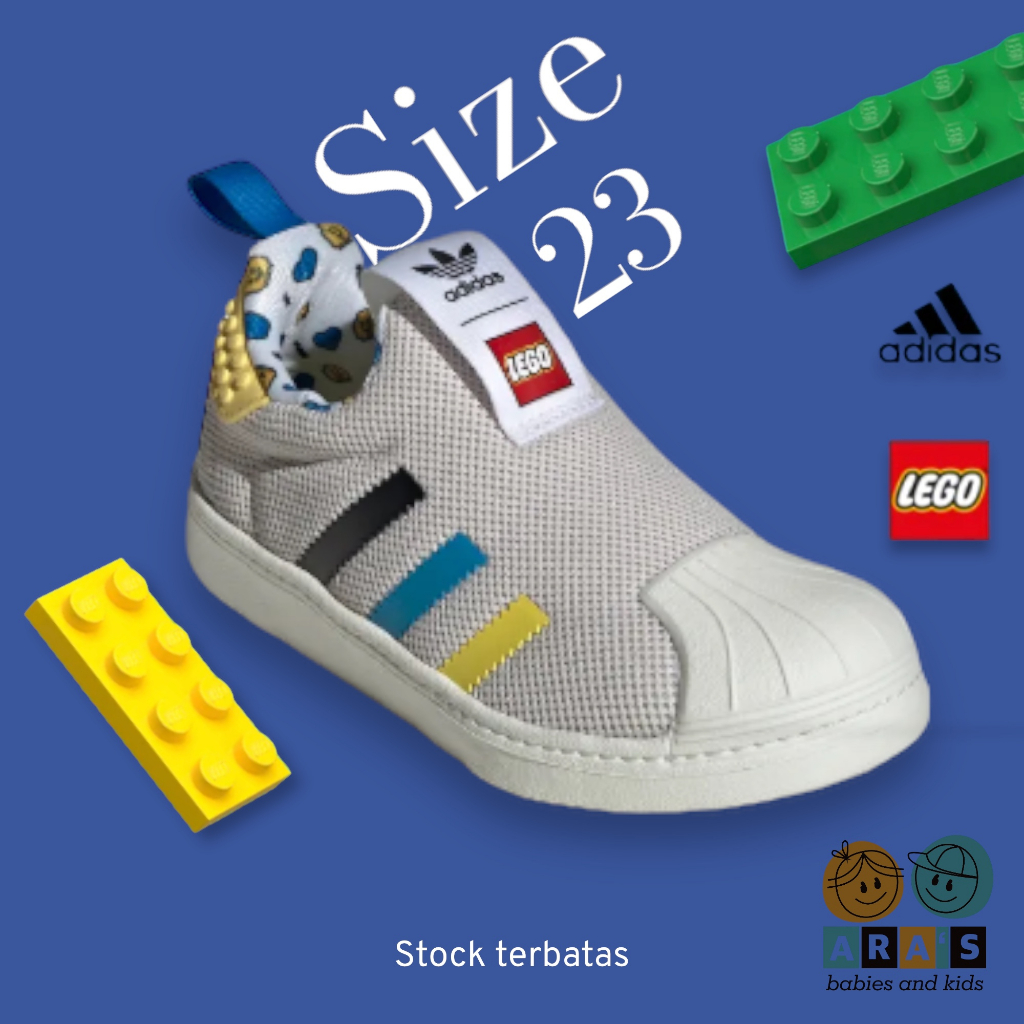 [ORIGINAL] ADIDAS x LEGO Superstar 360 Doodle Grey - Sepatu Anak