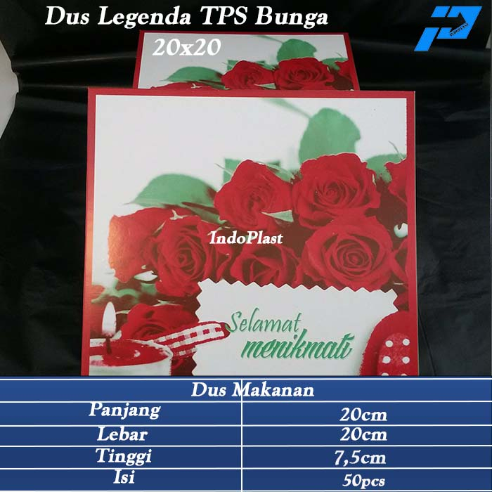 Dus Makanan/Dus Snack/Dus Kue/Dus Legenda TPS Bunga 20x20