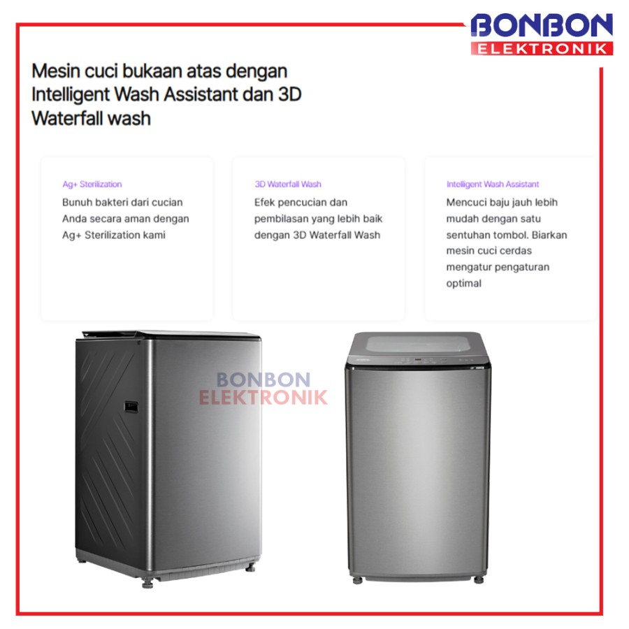 Modena Mesin Cuci 1 Tabung 11 kg WT 1120 UFGY / WT1120UFGY Top Loading