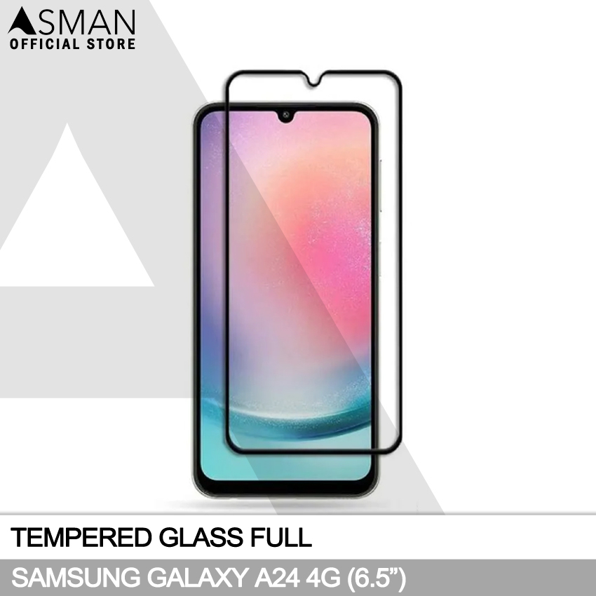 Tempered Glass Full Samsung Galaxy A24 4G (6.5&quot;) | Anti Gores Kaca - Hitam