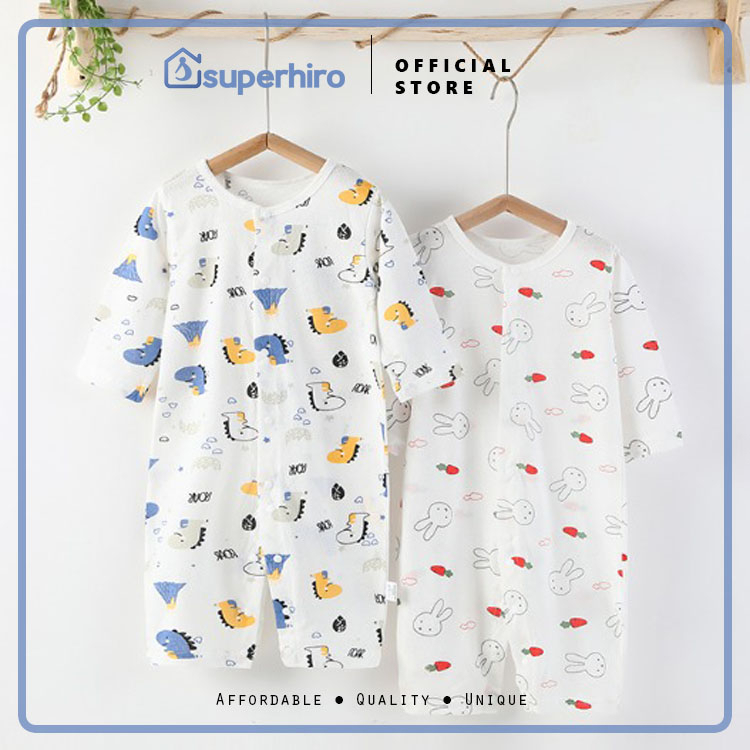 Baju Bayi Newborn jumpsuit Lengan Panjang 0-12 Bulan motif lucu