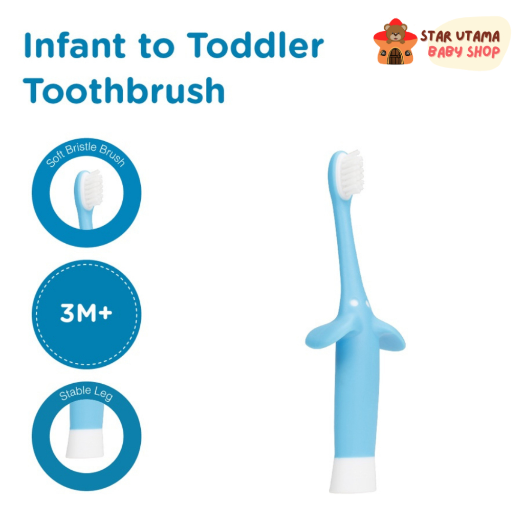 Dr. Brown's Infant-to-Toddler Toothbrush / Toothbrush Baby / Sikat Gigi Bayi / Sikat Gigi Anak Silicone Bulu Halus Dr Brown