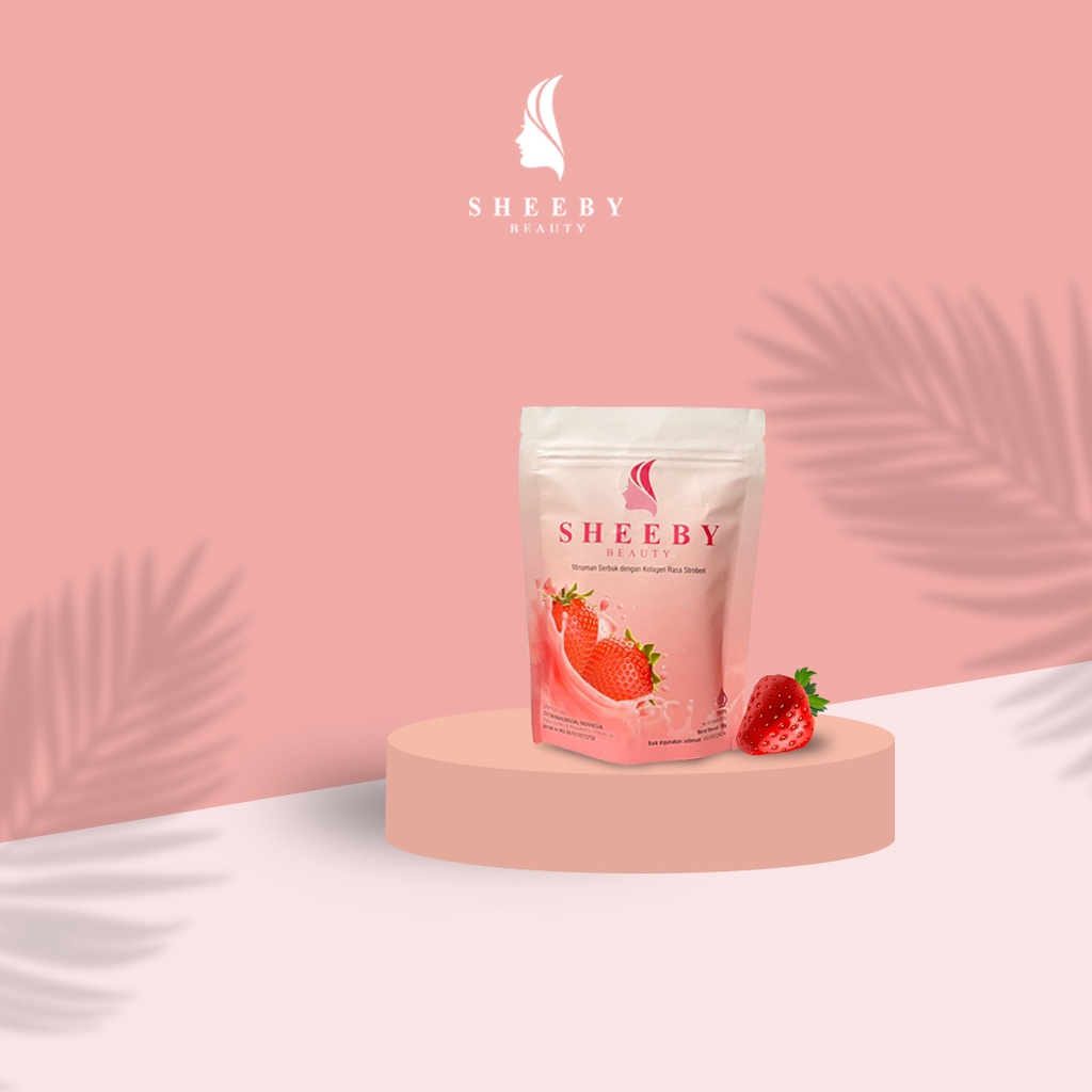 | RM | Sheeby Beauty - Minuman Collagen Rasa Strawberry 50 gram - Whitening Booster - Collagen drink Pencerah Kulit Secara alami 50gr