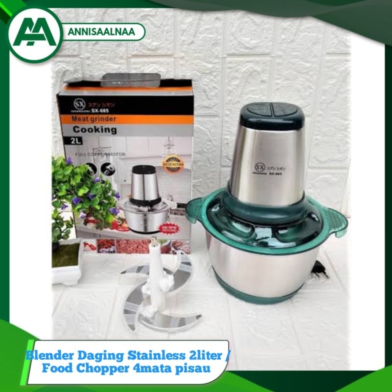 Blender Daging Stainless 2L  / Chopper Blender Daging Stainless Steel / Food Chopper Stainles Kylo 2