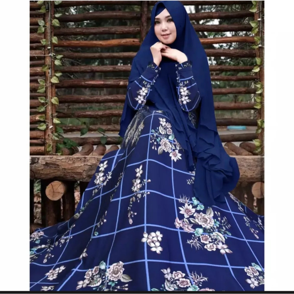 Marisa  maxi Gamis Monalisa Premium Motif Batik Pakaian Wanita Fashion Muslim