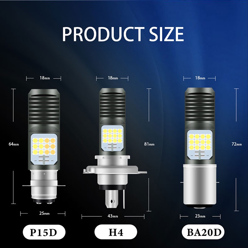 LED Canbus Lampu Depan Motor T19 P15D H4 BA20D Sepeda Motor H6 Led Moto Bohlam AC DC 12V 24V Lensa Putih kuning Hi Lo Lampu Skuter