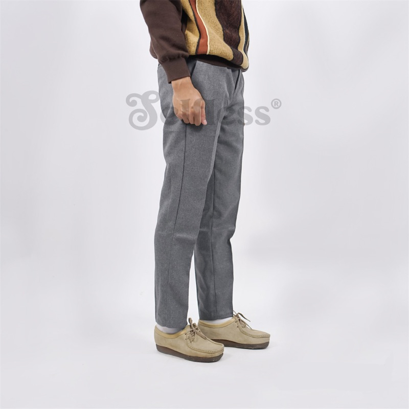 Selfless - Celana Kantor Pria Celana Kerja Bahan Formal Pria Slimfit Abu Tua Muda Hitam Navy Mocca Brown