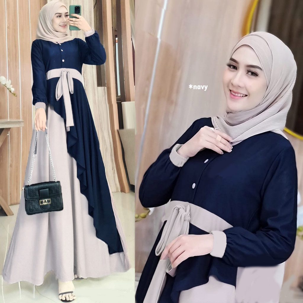 Keisha Dress Muslim Wanita Premium  | Bahan Crepe premium | COD