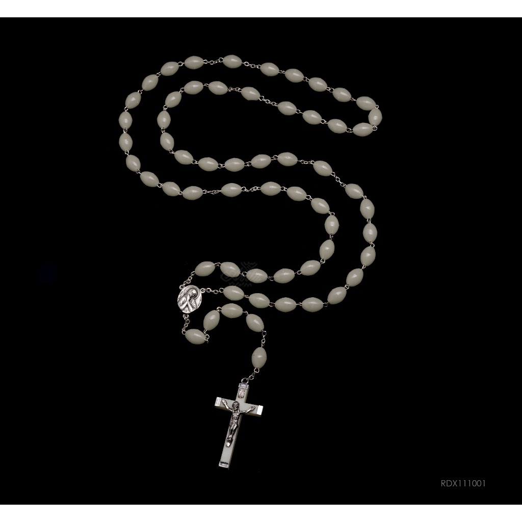 Rosario Dinding Fosfor  Oval 8mm Salib Fosfor Devosi Katolik