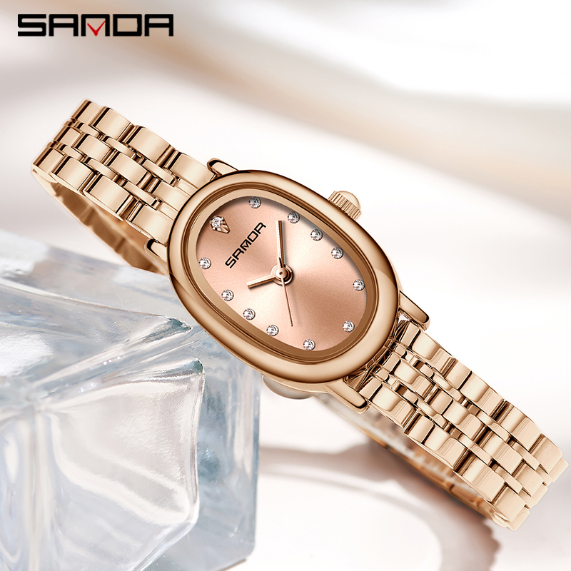 SANDA 1119 Jam Tangan Wanita Analog Retro Style Tali Stainless Rantai Quartz WATCHKITE WKOS