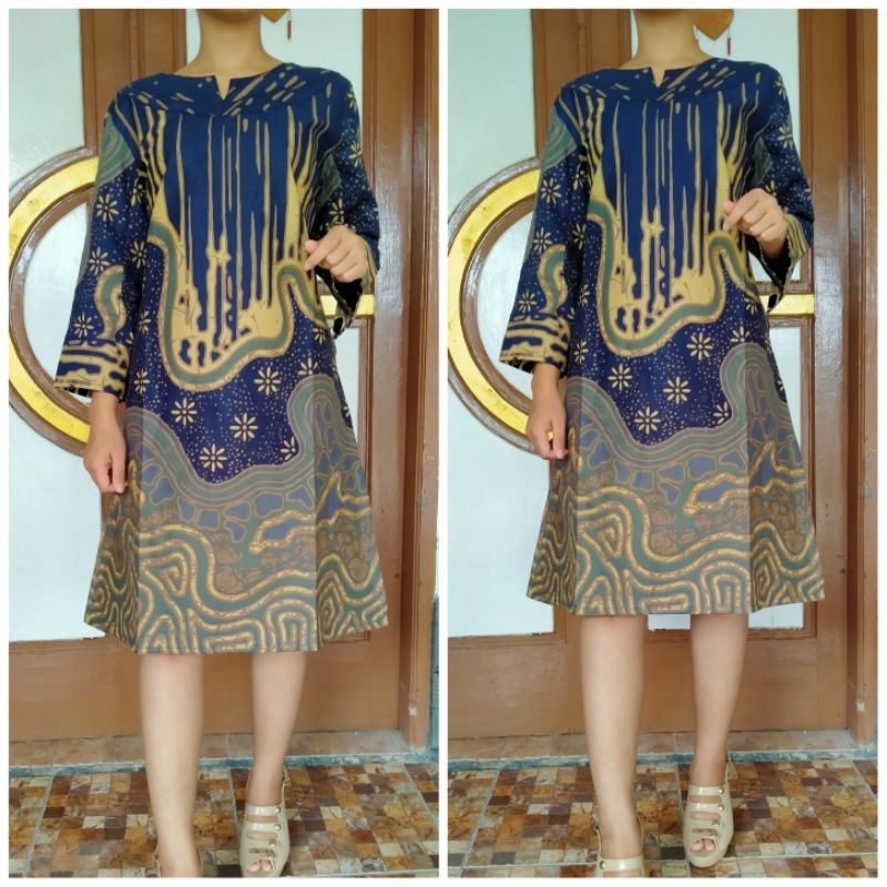 dress batik nusantara kombinasi warna