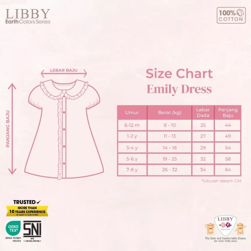 LIBBY - EMILY DRESS LIBBY - DRESS LIBBY - DRESS ANAK PEREMPUAN - DRESS ANAK