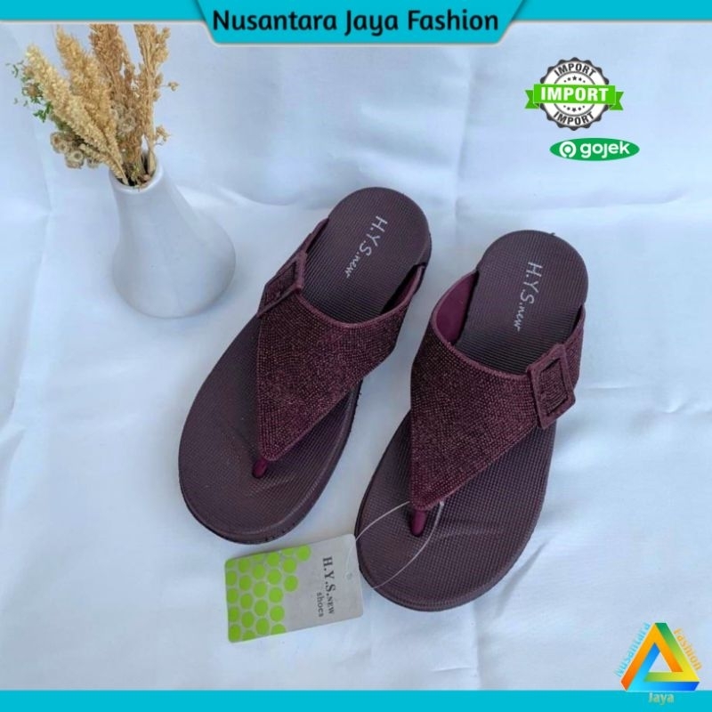 Sandal Jepit Wanita GLITERICH Terlaris Kekinian HYS 1025PD