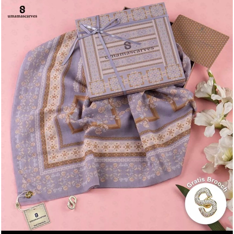 Jilbab Voal Motif UMAMA SCRAVES BOX | Voal Premium UMAMA BOX