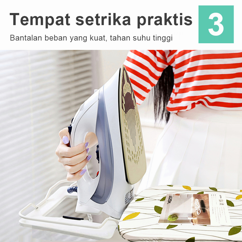 Meja Gosok Setrika Berdiri Lpat Adustable (Type A) / Papan Setrika Lipat Berdiri Besi Premium