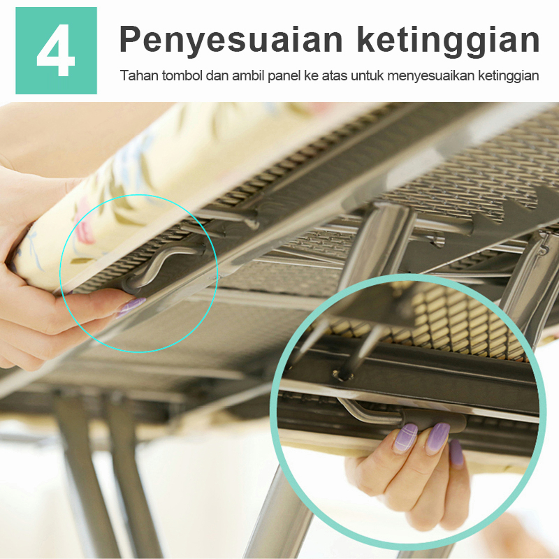 Meja Gosok Setrika Berdiri Lpat Adustable (Type A) / Papan Setrika Lipat Berdiri Besi Premium