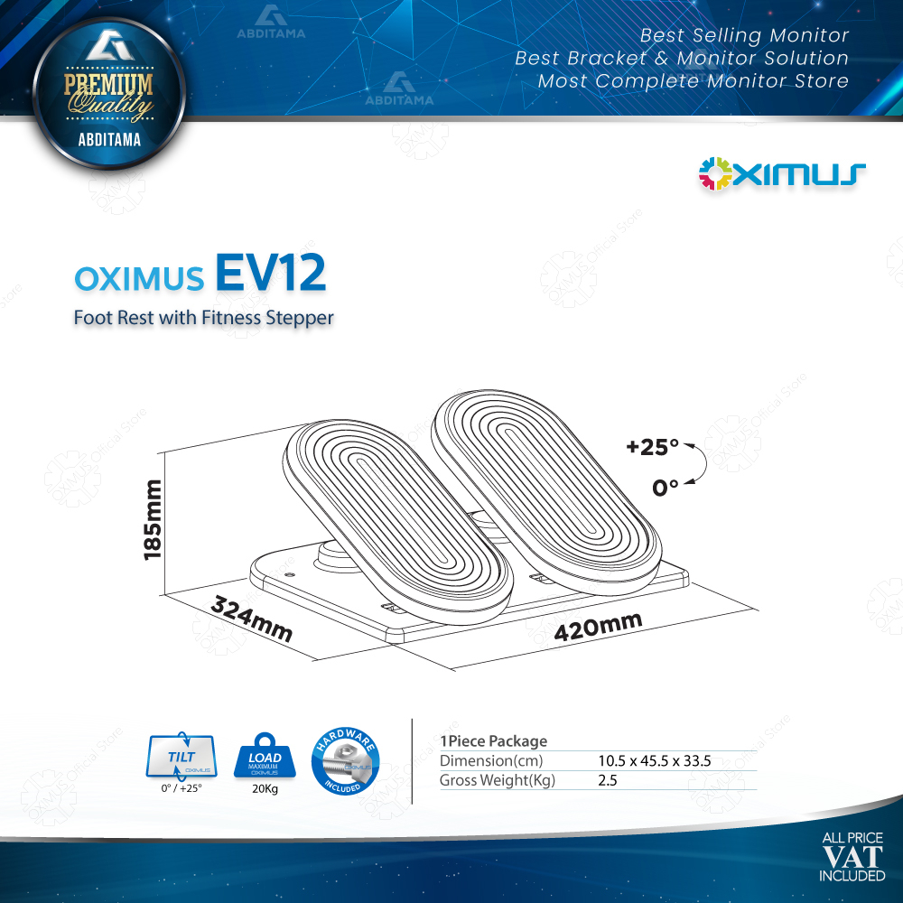 Active Foot Rest Interaktif dengan Fitur Latihan Olahraga OXIMUS EV12