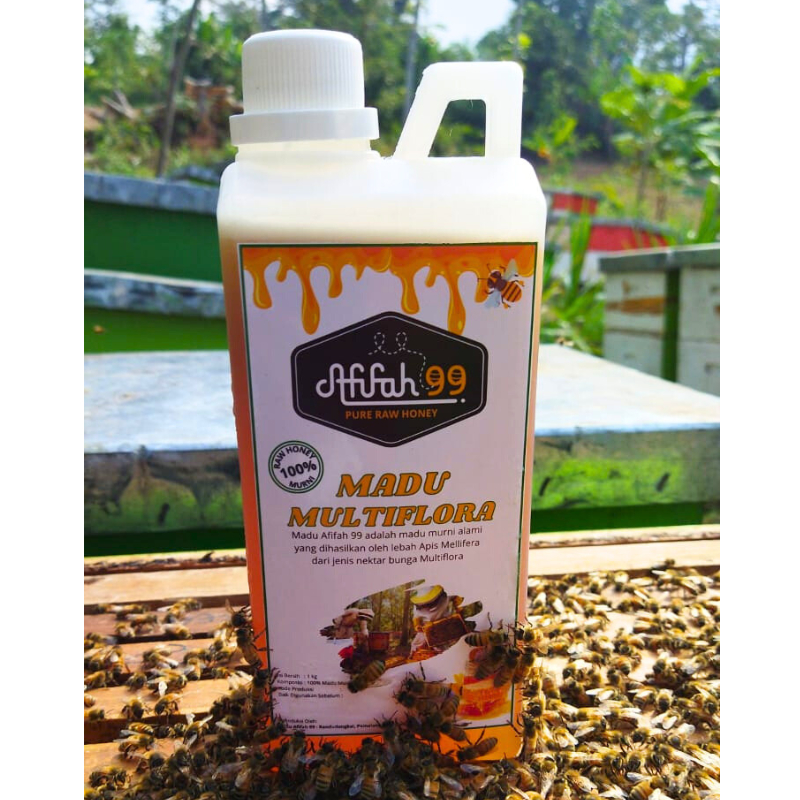 

Madu Murni Afifah 99 Nektar Bunga Multiflora 1Liter (1000 ml) Madu Multiflora - Madu Asli Raw Honey