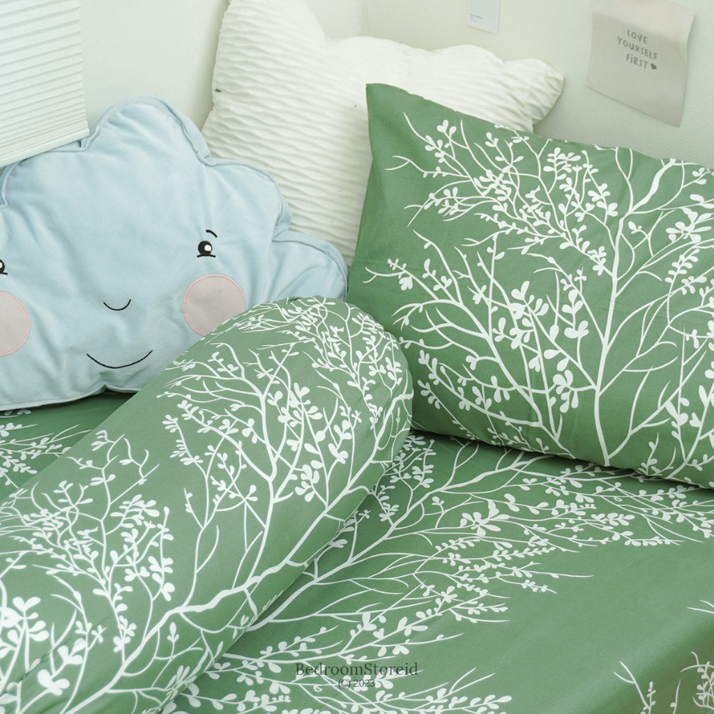 Sprei Aesthetic Motif Jeju Sage | Ala Korea Sudah Termasuk Sarung Bantal Guling