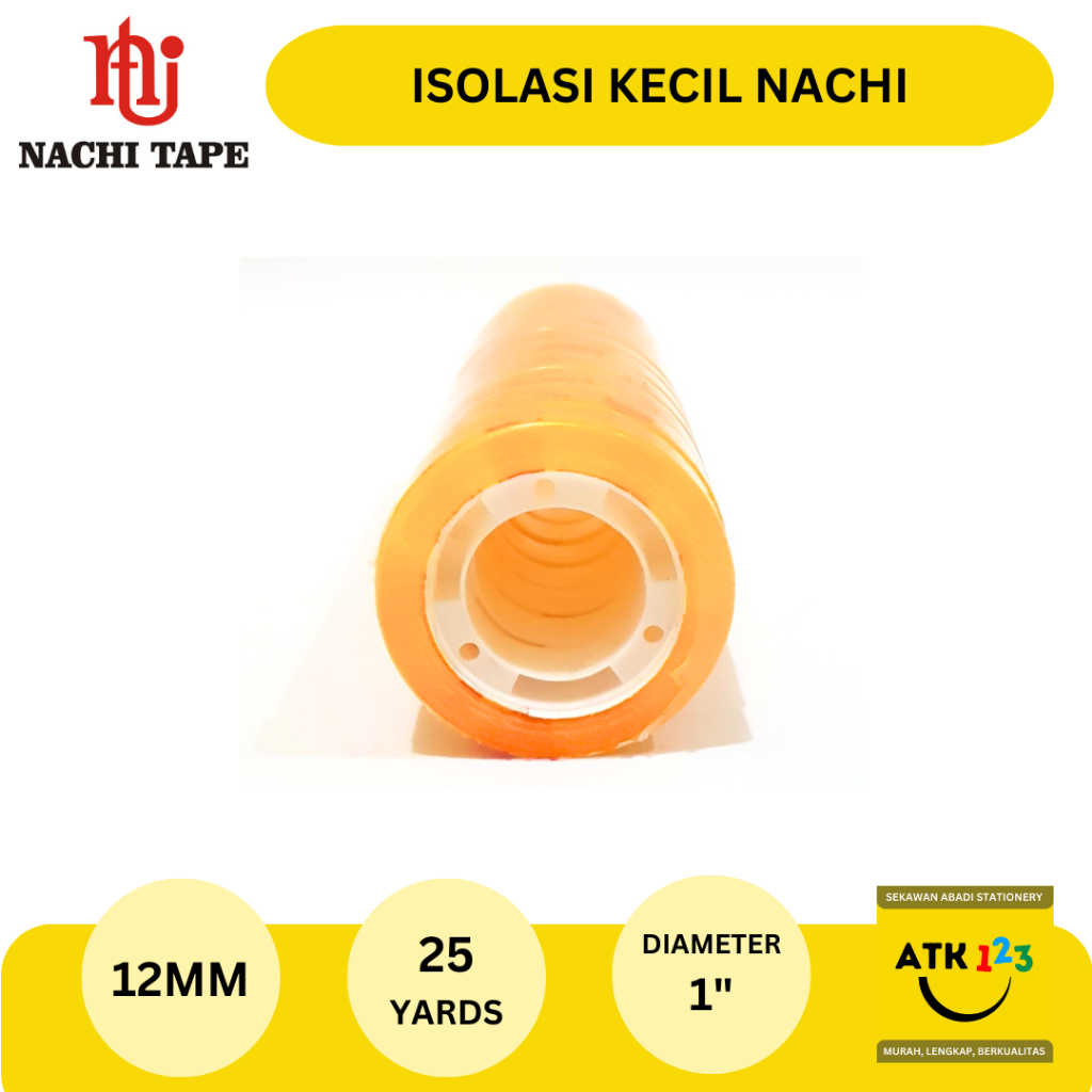 Isolasi / Selotip Kecil Merk Nachi 1/2&quot; x 25yards