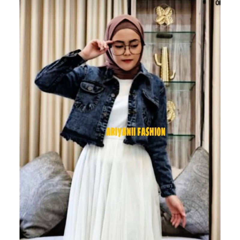 JAKET JEANS WANITA Rawis DENIM CHANMI CROP JINS JACKET MURAH KOREAN STYLE CEWE ORIGINAL GIRLS REPUBLIC