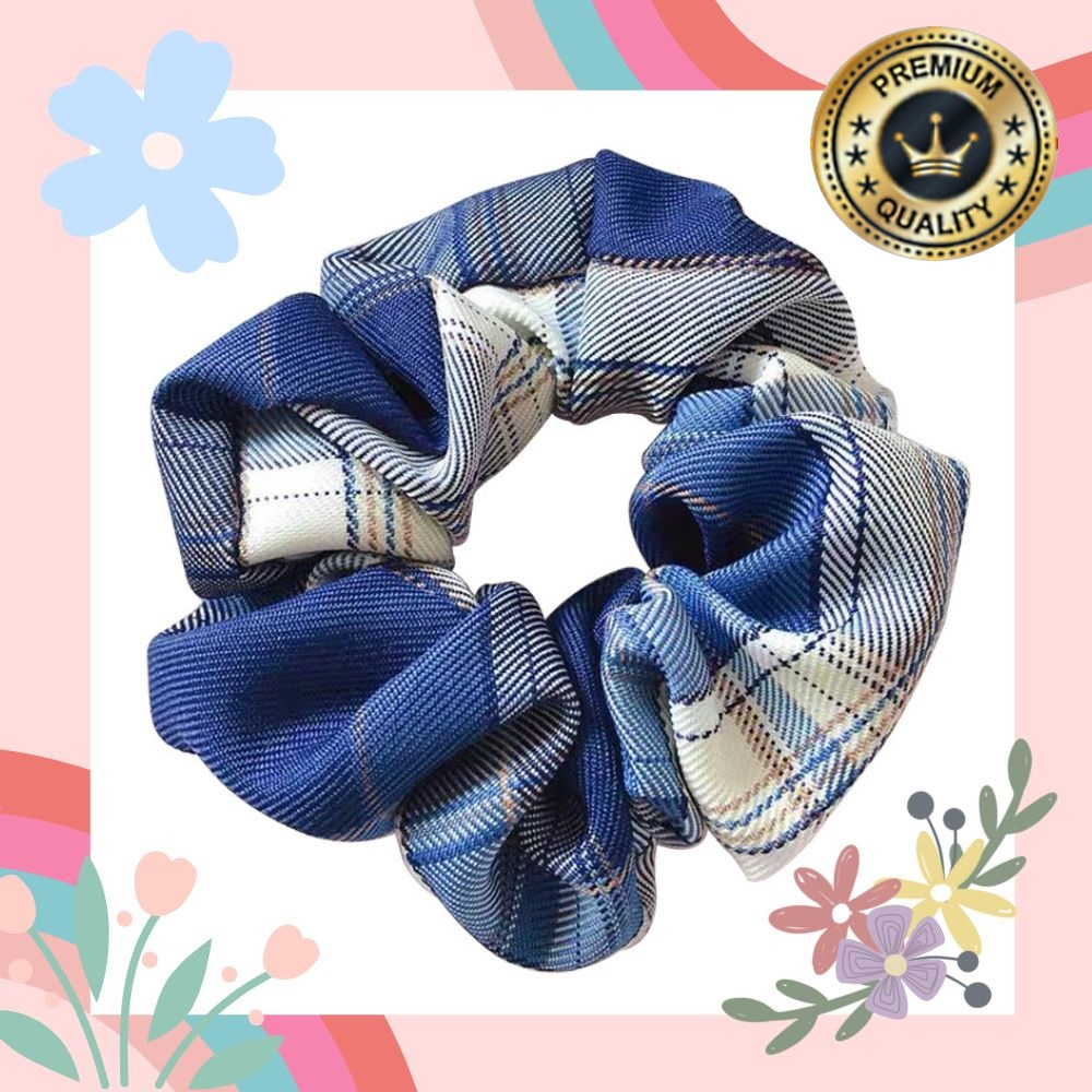 Ikat Rambut Scrunchie Hairband Model Korea Style Motif Garis