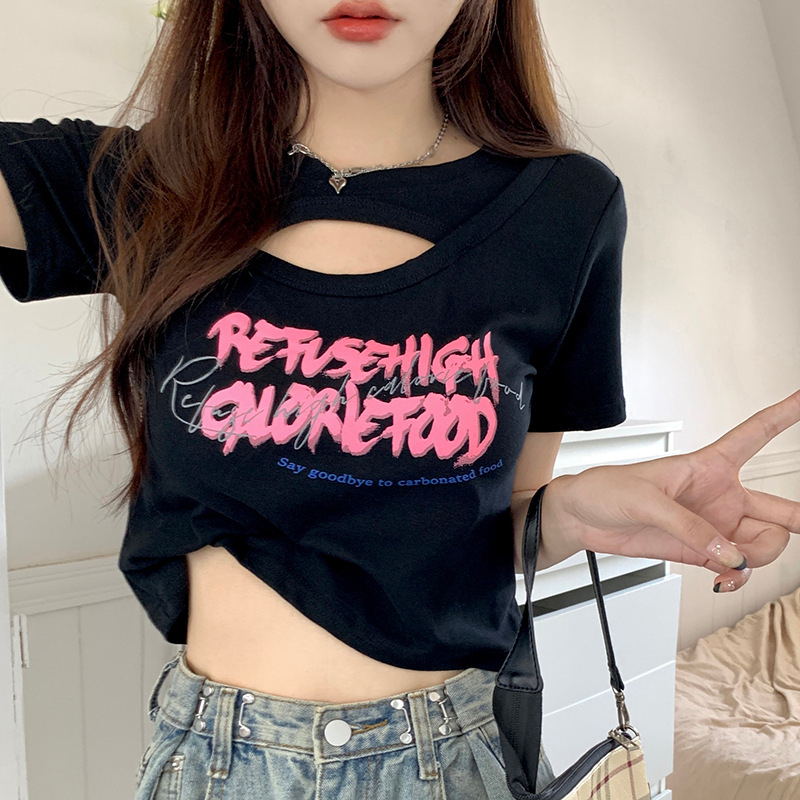 BV.ID BJ1189 Baju Fashion Trend CropTop Wanita Atasan Kaos Lengan Pendek Gaya korean