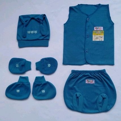 Set Baju Bayi Newborn Kutung Celana Pop+Topi STK