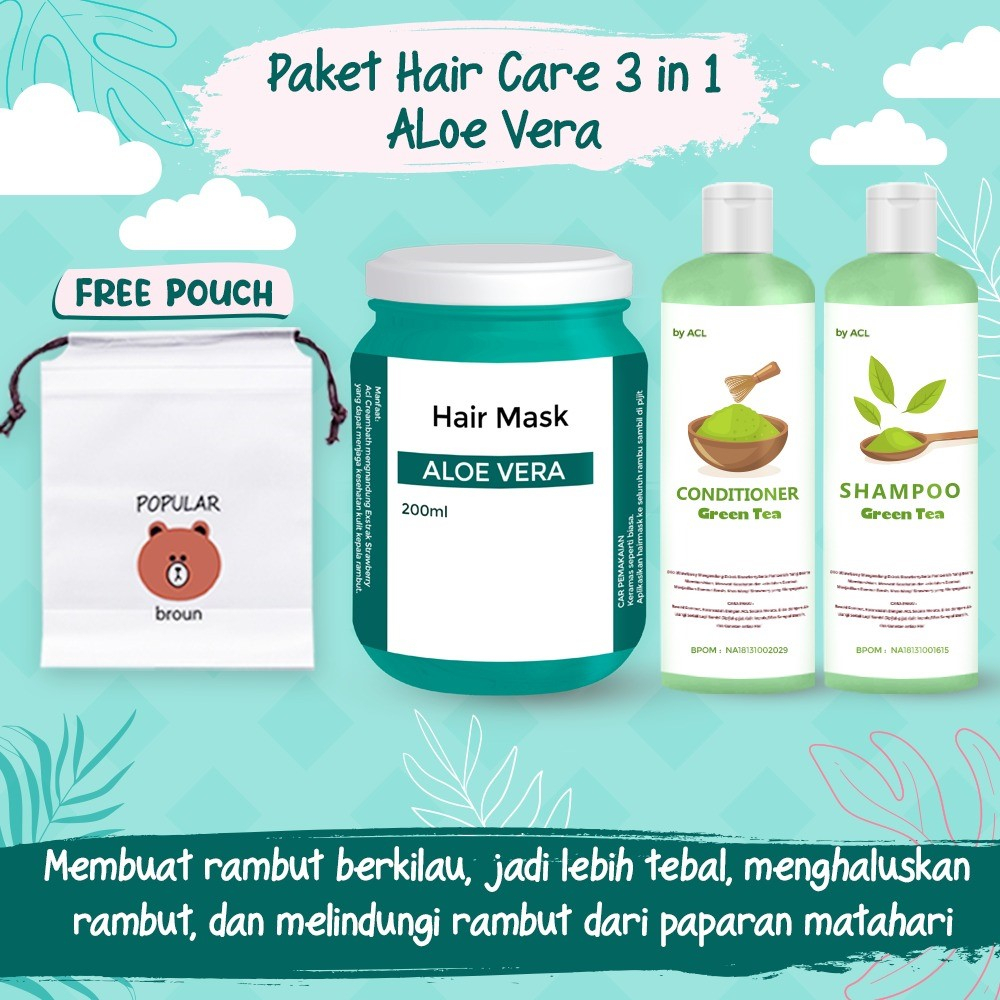 [BPOM] PAKET HAIR CARE 3IN1 / PAKET HEMAT HAIR CARE / HAMPERS HAIR MASK FREE POUCH / HAMPERS HAIR CARE ISI 3 PCS