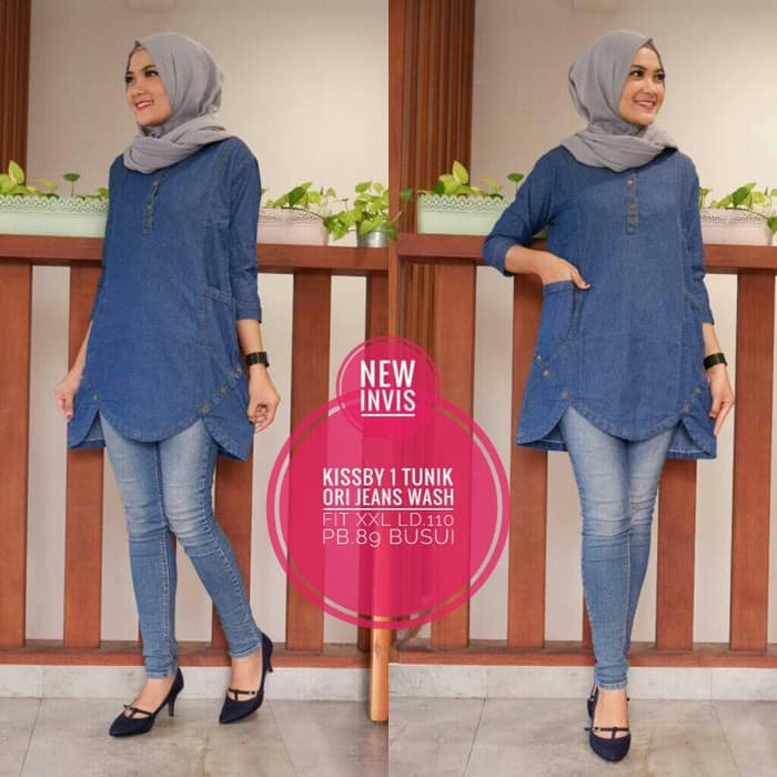 Helby jumbo jeans / ananta tunik / jamila tunik / azmi jumbo / tunik jeans jumbo