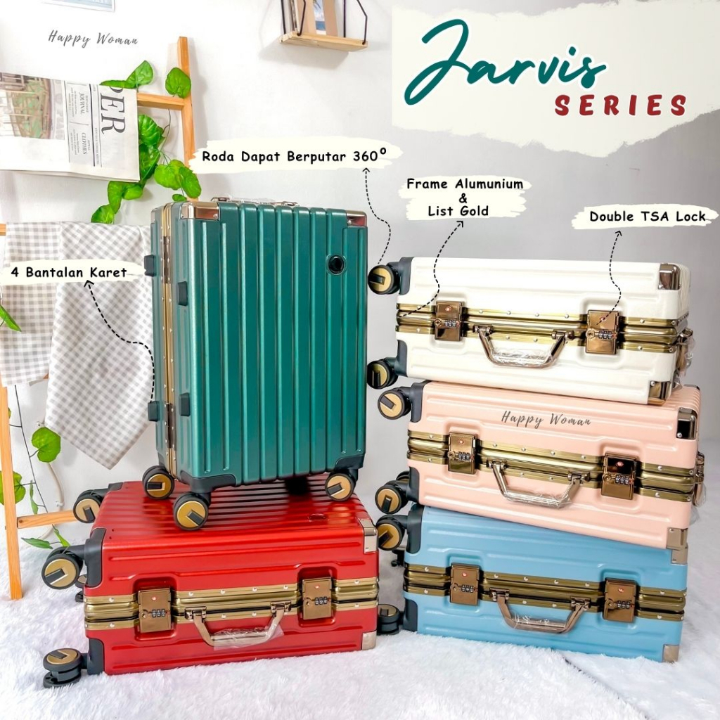 Koper Jarvis Series Cabin Bagasi Import No Zipper Anti Pecah Size 20 Inch 24 Inch Aluminium Frame Luggage